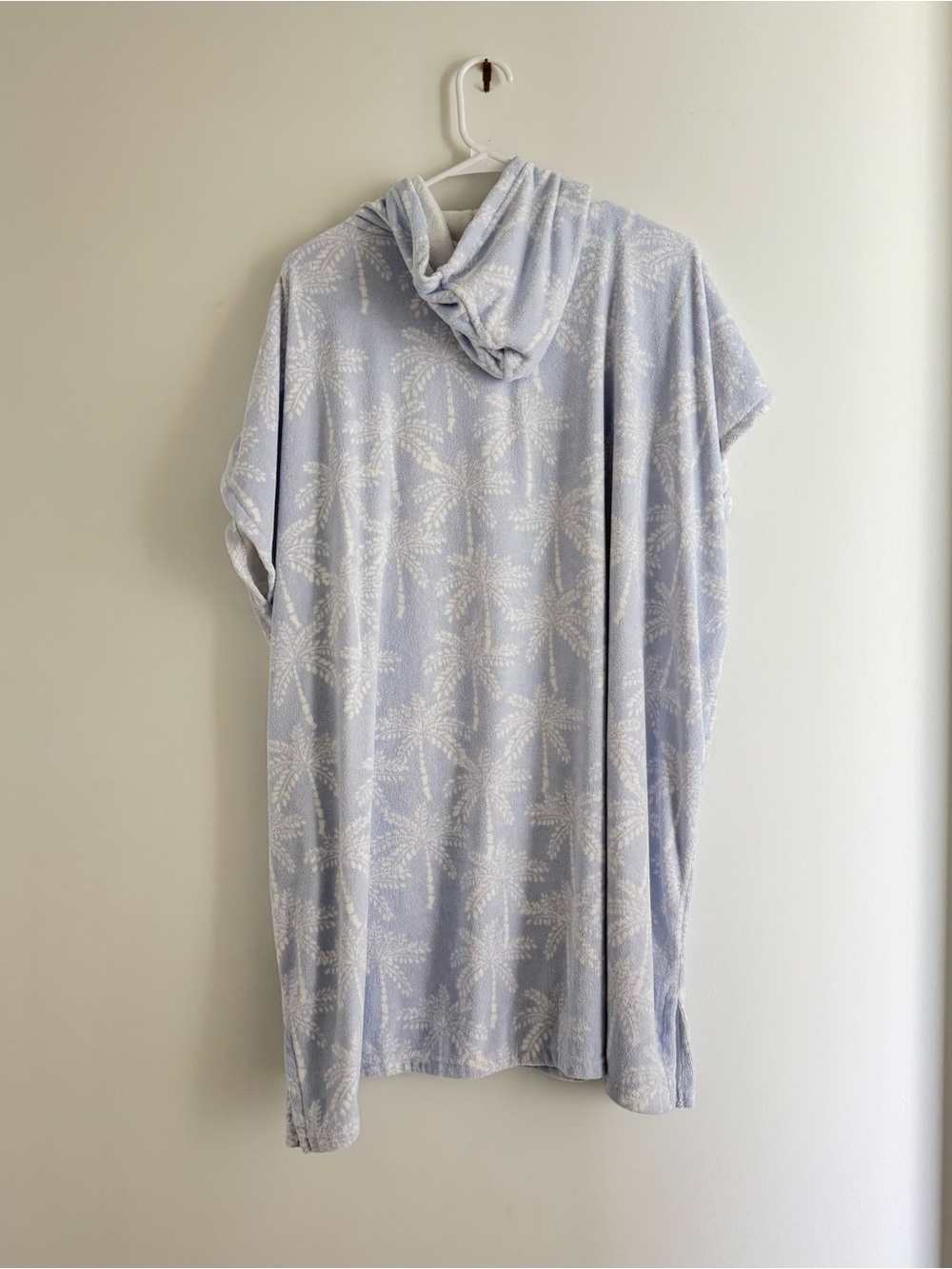 Light Blue Palm-Print Hooded Swim Coverup ~ Throwzy by Mario Lorenz - Picture 3 of 8